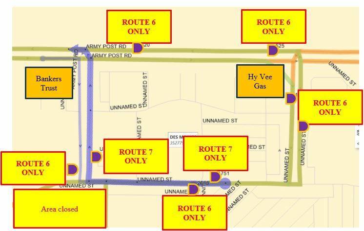 Map of Southridge detour