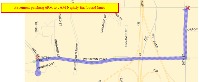 52 Inbound:  60th (N), Right (E) on Westown, Left (N) on 50th, Right (E) on University back to route.