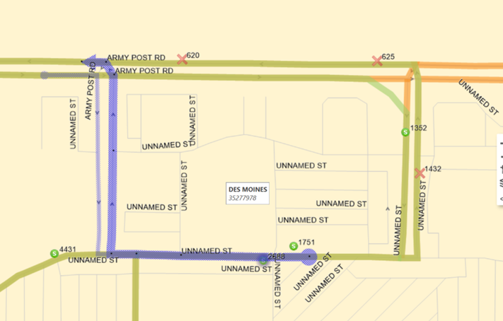  Outbound Route 7 Army Post:  Enter mall by BANKERS TRUST, Left (E) on Mall Road between Hy Vee and Target, Left (N) exit mall by Hy Vee Gas, back on route. Route 7 County Line:  Enter mall from SE 5th, Left (E) on Mall Road between Hy Vee and Target, Left (N) exit mall by Hy Vee Gas, back on route. Outbound Route 6 SE 5th: Enter mall by BANKERS TRUST, Left (E) on Mall Road between Hy Vee and Target, Left (N) exit mall by Hy Vee Gas, back on route. Outbound Route 6 SE 14th:  Enter mall by BANKERS TRUST, Left (E) on Mall Road between Hy Vee and Target, Left (N) exit mall by Hy Vee Gas, back on route.