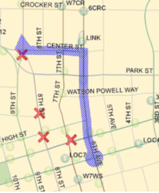 16 Outbound: 6th Ave (N) Left (W) on Center St., Center to 9th St., Right (N) 9th St.,  Back on Route.